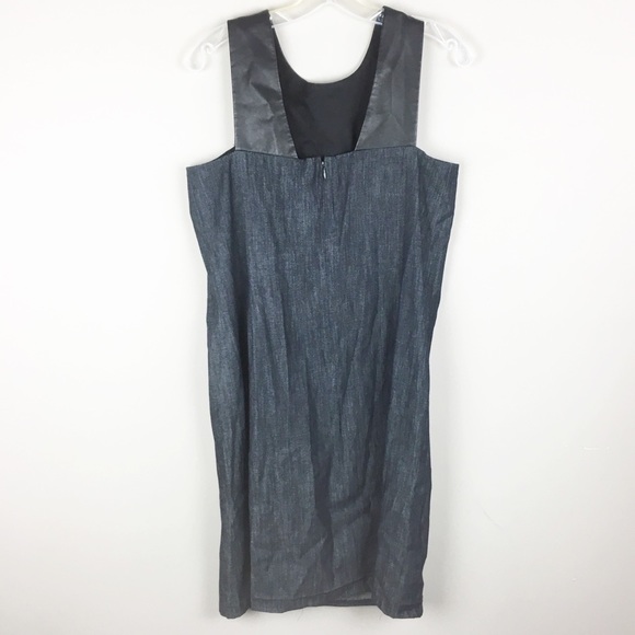 Ralph Lauren | Navy Leather Accent Dress - H4 - Picture 2 of 6